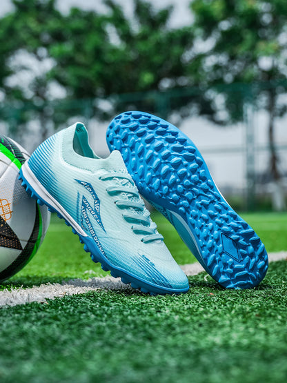 Chaussures de football TF pour adultes, semelle en caoutchouc résistante à l'usure pour terrain synthétique, chaussures de football légères en PU pour hommes, pour matchs sur gazon extérieur