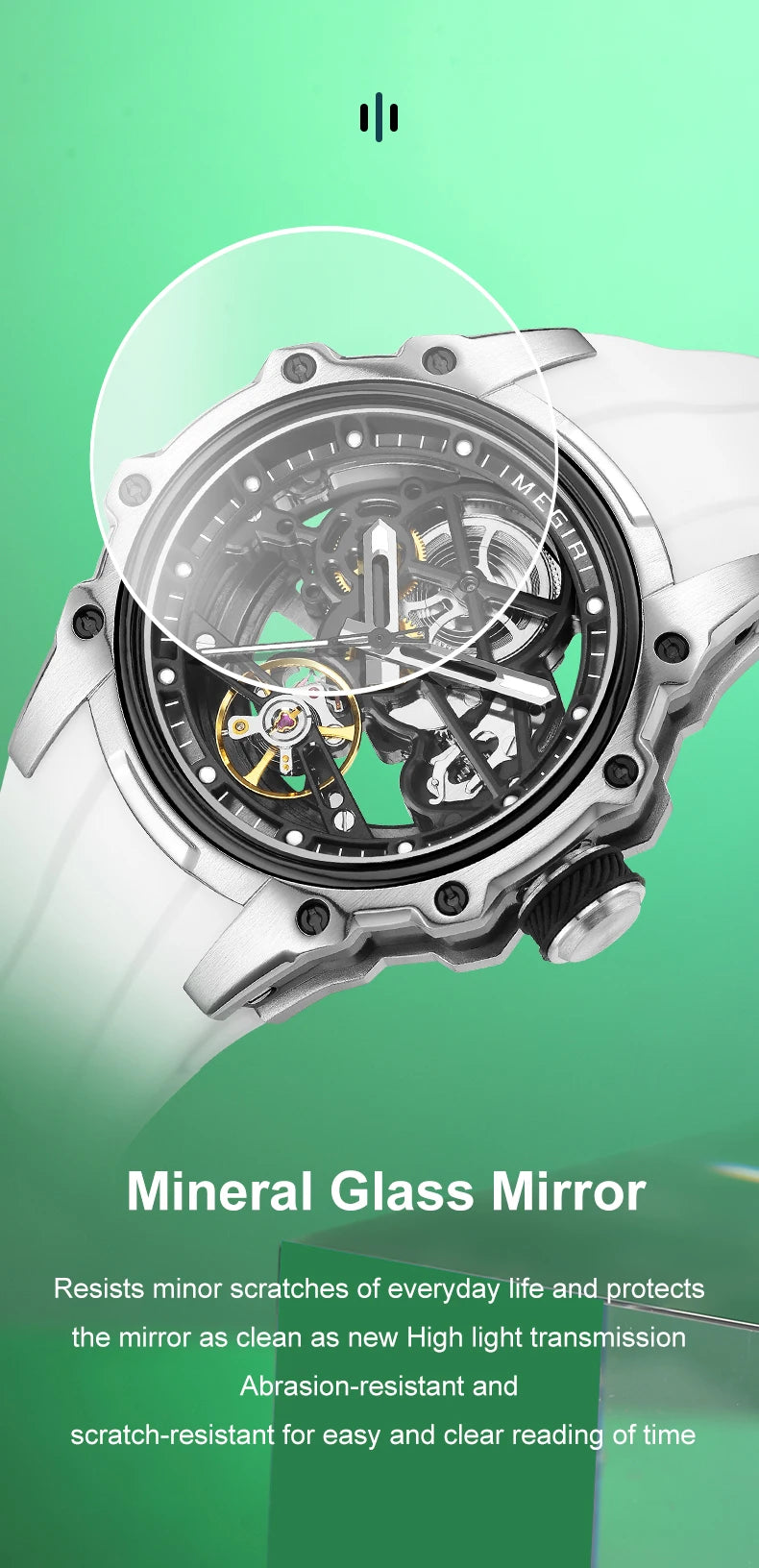 MEGIR Fashion Men's Full Automatic Watches Hollow Out Luminous Sports Mechanical Watch Waterproof Wristwatches Reloj Hombre 2243