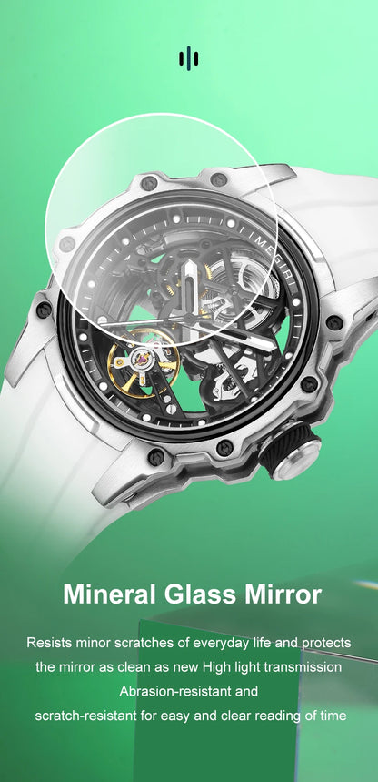 MEGIR Fashion Men's Full Automatic Watches Hollow Out Luminous Sports Mechanical Watch Waterproof Wristwatches Reloj Hombre 2243