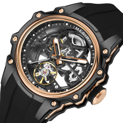 MEGIR Fashion Men's Full Automatic Watches Hollow Out Luminous Sports Mechanical Watch Waterproof Wristwatches Reloj Hombre 2243