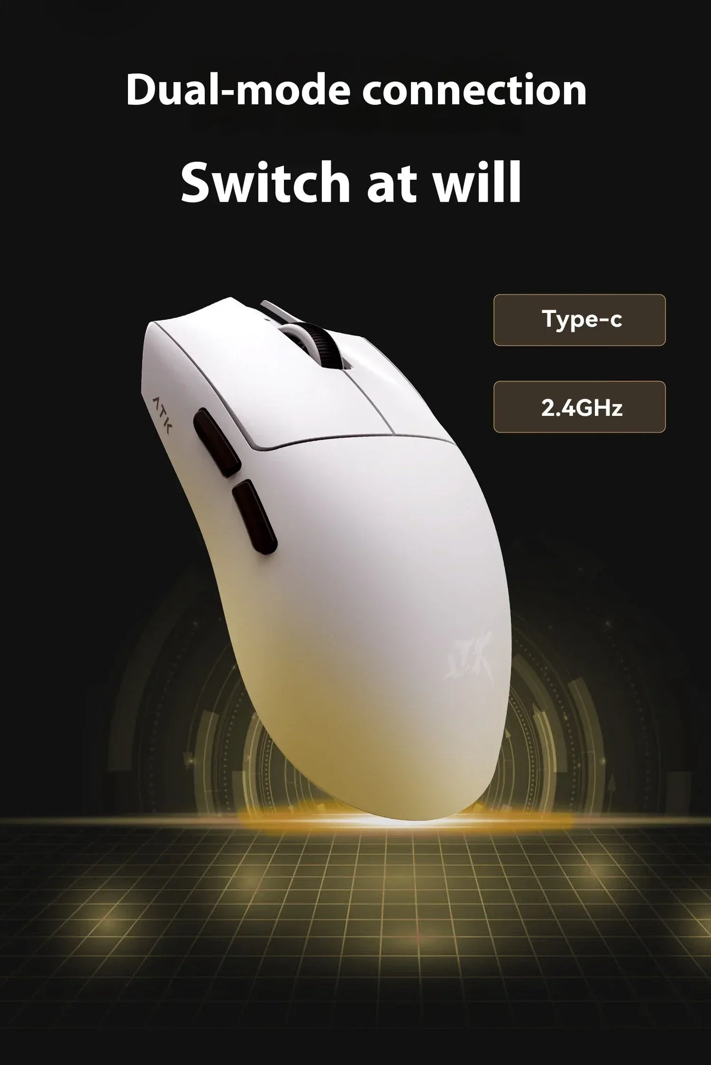Mouse gaming wireless ATK Blazing Sky X1/X1V2 8K a bassa latenza, leggero per FPS, Liekong E-sports, accessori PC personalizzati