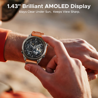 DOOGEE ANYWISE W1 PRO AI Smart Watch 1.43" AMOLED Display 5ATM IP68 Water Resistance GPS Tracking Sport Watch with Offine Maps