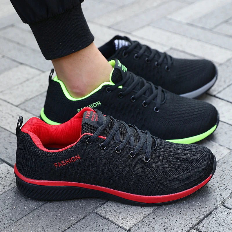 Men's Mesh Running Sneakers Athletic Gym Lightweight Men Casual Shoes 2025 Fashion Breathable Knit Walking Footwear Size 39-46