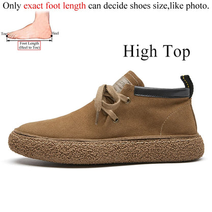 Pantofi casual din piele de căprioară pentru bărbați, de marcă de lux, din piele naturală, realizați manual, cu design antiderapant, pentru primăvară și toamnă