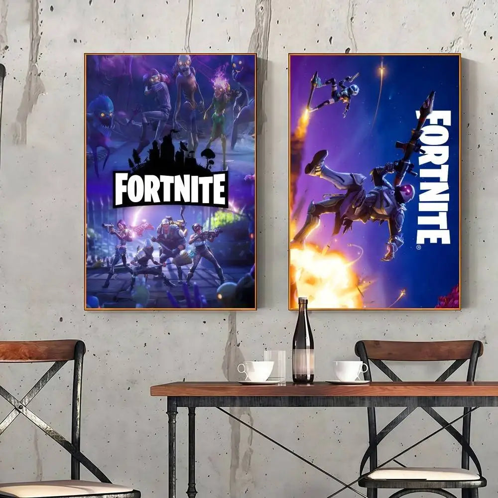 Autocolante poster F-FORTNITE cool em alta definição, ideal para valorizar as paredes da casa e do quarto, disponível em diversos estilos.