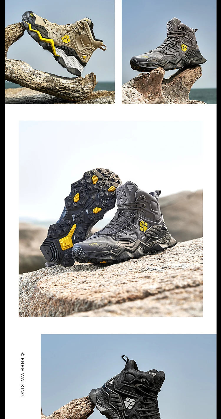 Rax Men's Waterproof Hiking Shoes Breathable Hiking Boots Outdoor Trekking Boots Sports Sneakers Tactical Shoes