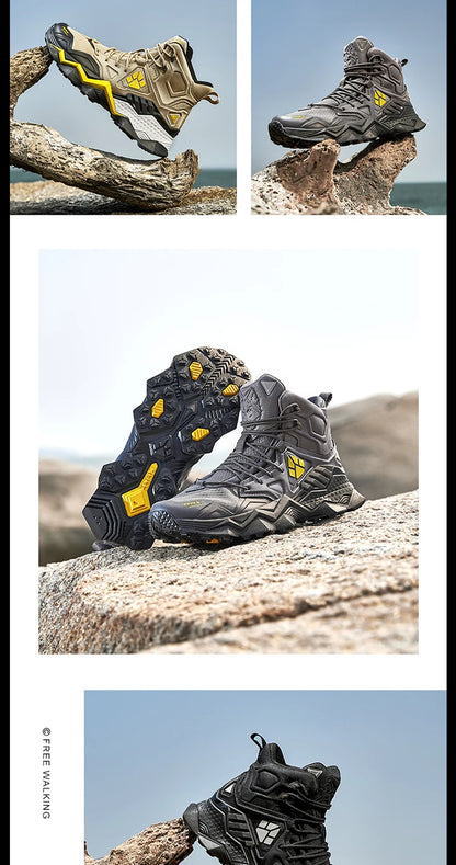 Rax Men's Waterproof Hiking Shoes Breathable Hiking Boots Outdoor Trekking Boots Sports Sneakers Tactical Shoes
