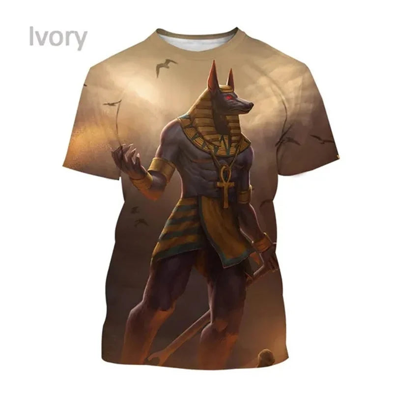 Grim Reaper Anubis T-shirts 3D-trykt oldegyptisk gud T-shirt Egyptens øje Farao Mode Harajuku kortærmet T-shirt