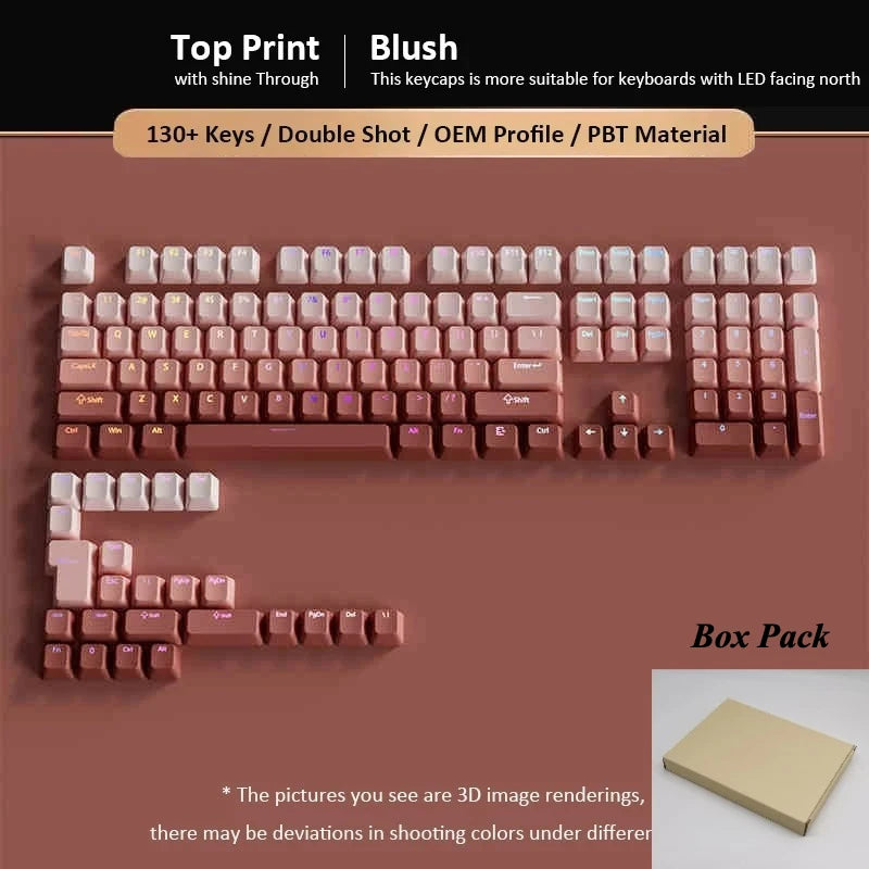 133+ tasti OEM Profile Gradient Keycaps per tastiera meccanica da gaming con switch Cherry MX, PBT retroilluminati RGB, layout ISO, keycap