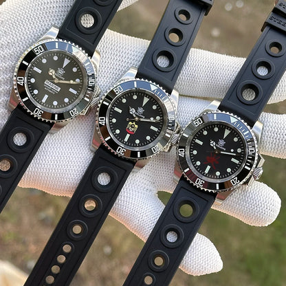 STEELDIVE SD1954 Black Dial 41MM Stainless Steel NH35 Automatic Movement What Ghost Mens 300M Dive Watch  Sapphire Glass
