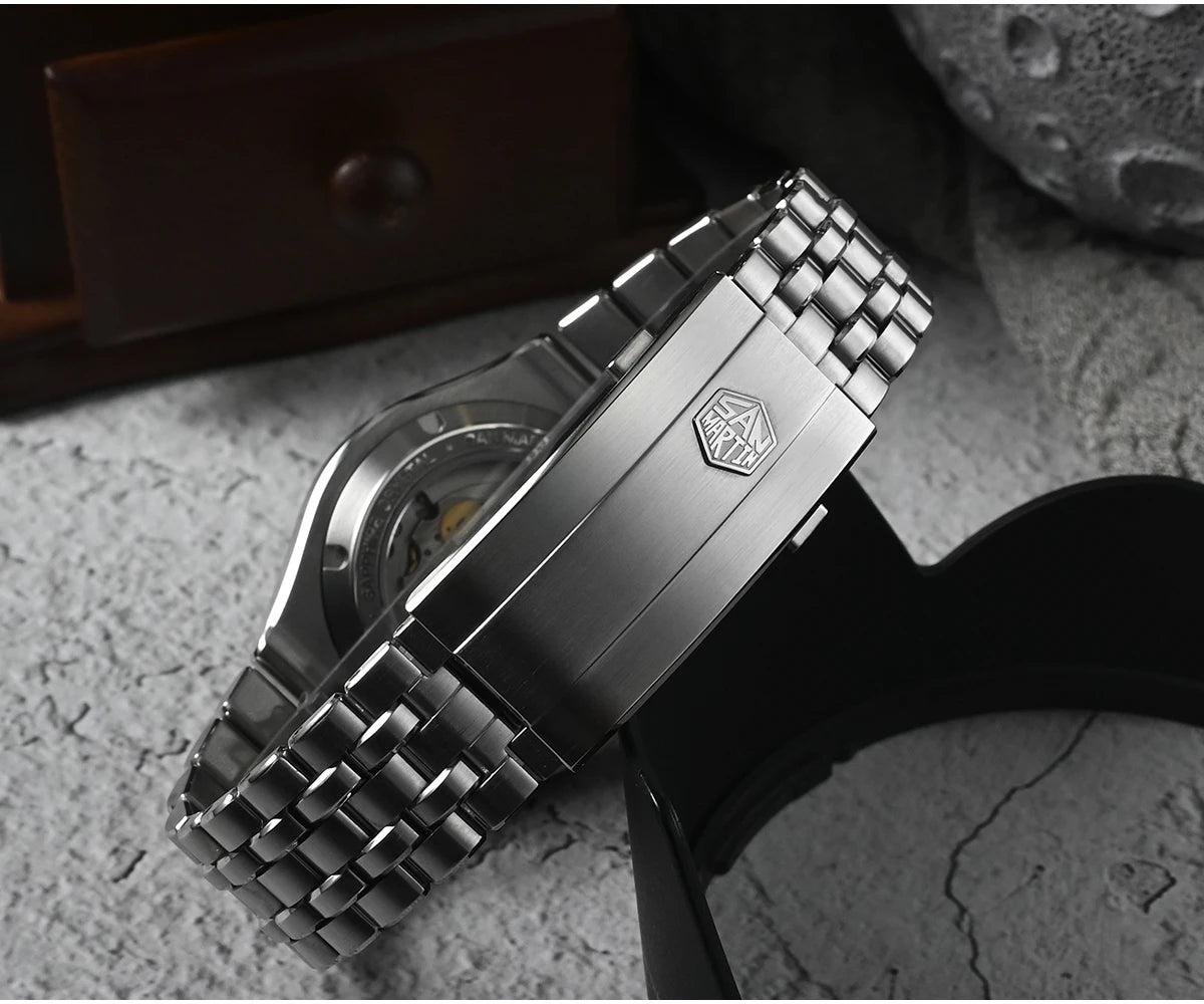 Orologio subacqueo di lusso da uomo San Martin 40mm, Miyota 9015, quadrante smaltato sunburst, automatico meccanico, impermeabile 200m, SN0148