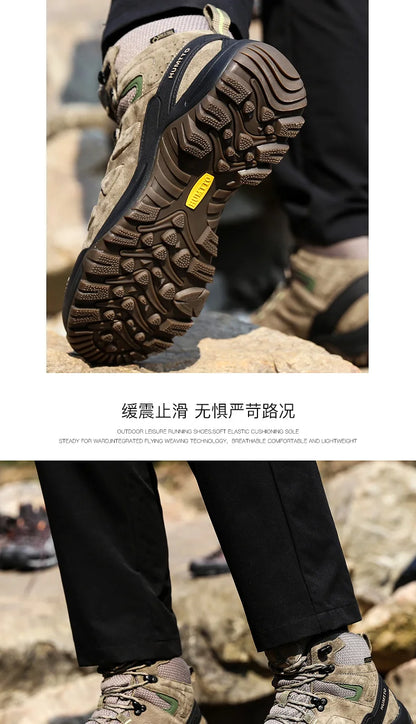 HUMTTO Hiking Shoes Men's Waterproof Hunting Boots Tactical Desert Combat Ankle Trekking Boots Male Women Warm Leather Sneakers