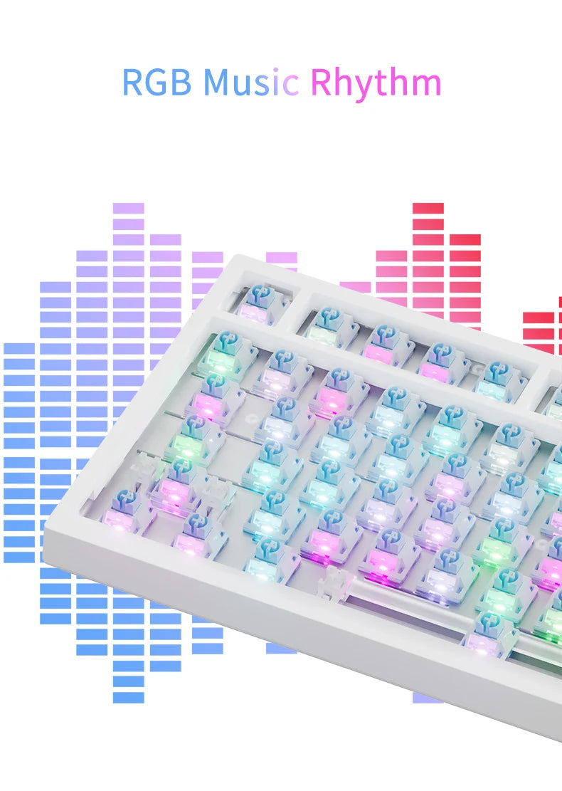 Ajazz AK820 / AK820PRO Gaming Mechanical Keyboard 82 Keys Wired Bluetooth 2.4GHz Wireless Gamer Keyboard Custom Gasket for Laptop