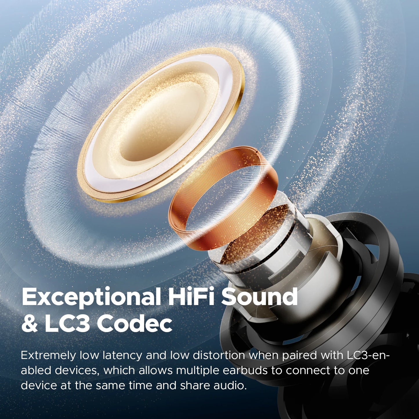 SOUNDPEATS Air5 Pro Wireless Earbuds Bluetooth 5.4 with 55dB Adaptive ANC, Hi-Res LDAC, aptX Lossless Audio & 6 AI ENC Microphones