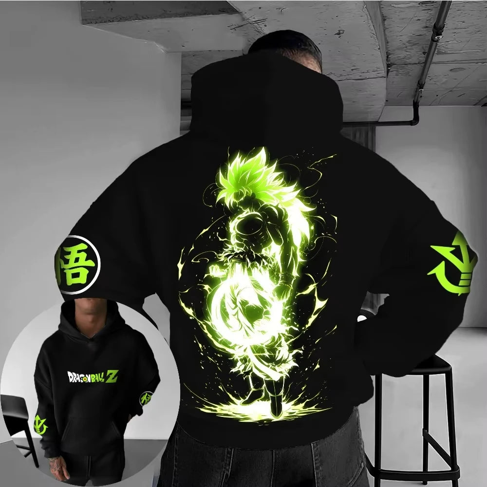 Dragon Broly Genuine Joint Men's Pullover 2025 Autumn and Winter New Loose Casual Gym Sports American Hip Hop Sweater Top