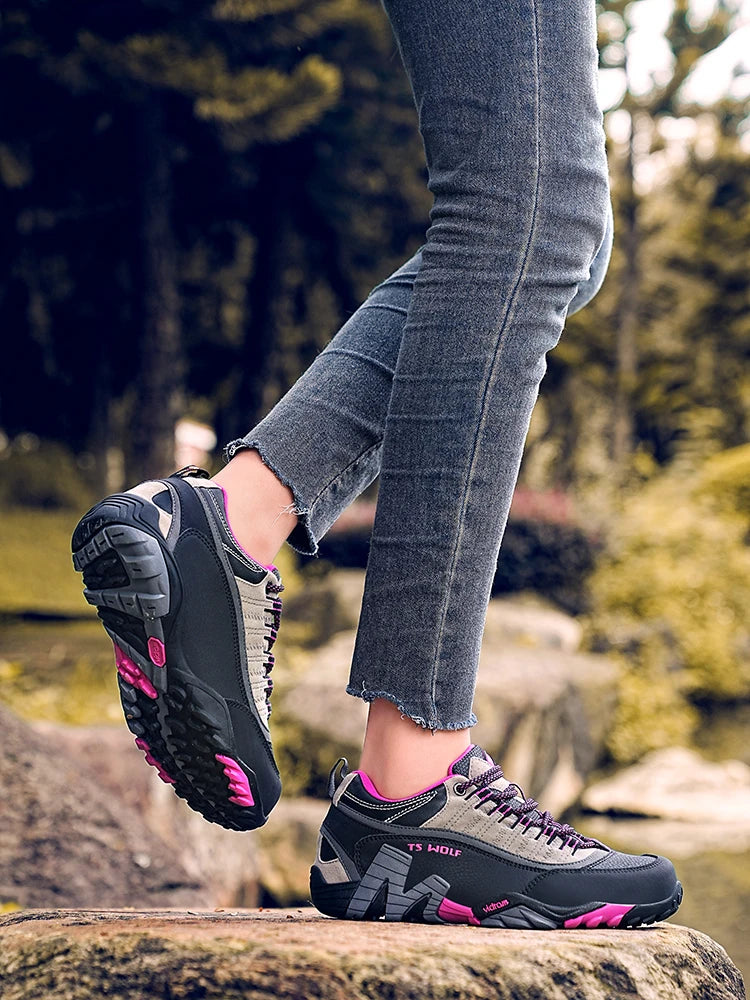 Sapatos de Trekking para Homem Outdoor Lover, Impermeáveis, Botas de Caminhada de Montanha em Couro Genuíno, Sapatos Táticos de Caça Woodland