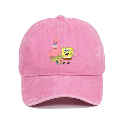 Fashion Cute SpongeBobs Baseball Cap Movie Cartoon Role Adult Men Women Sport Casual Sunshade Adjustable Anime Peaked Mesh Hat