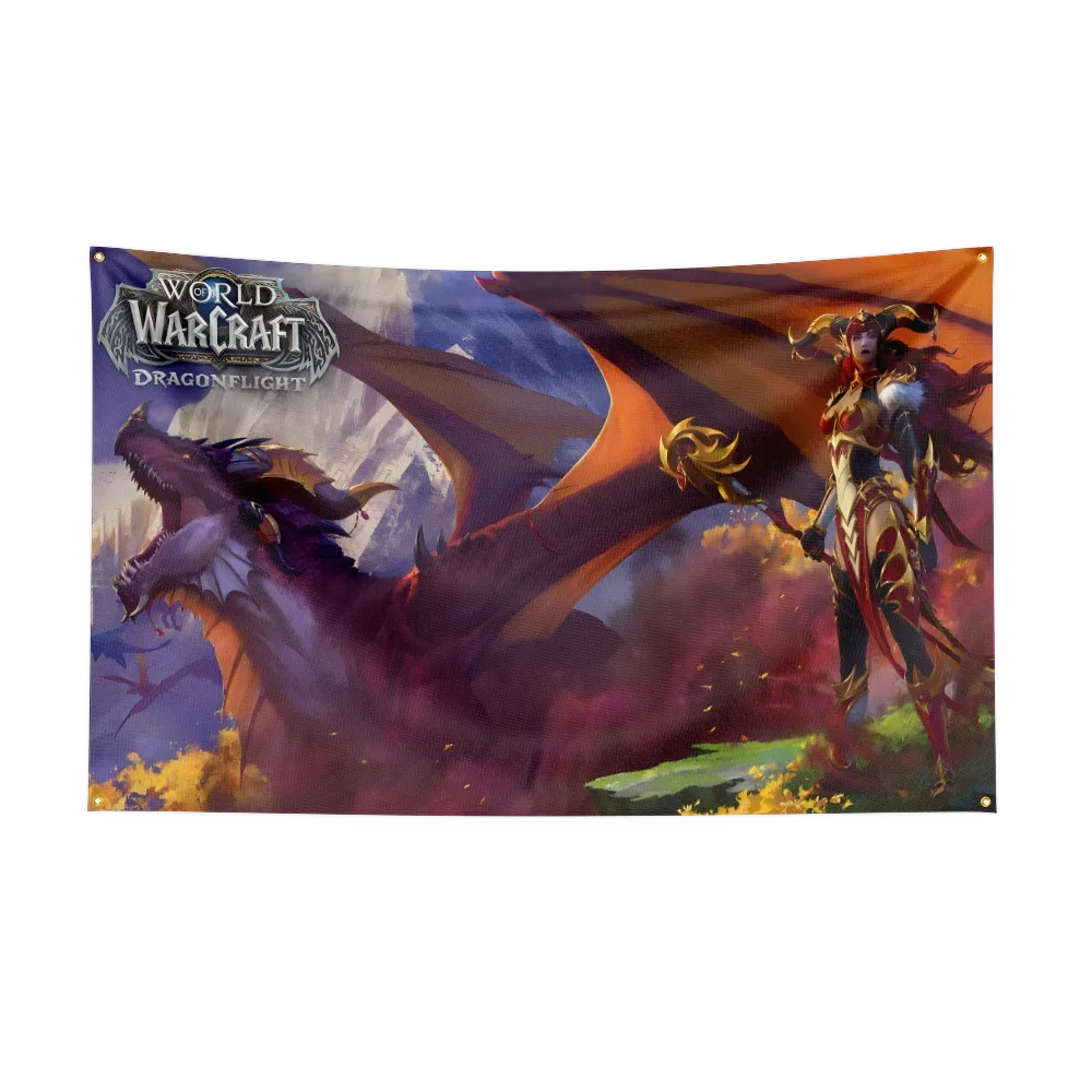 90X150CM Worlds of Warcrafts Wow Flag Polyester Digital Printed Game Tapestry Curtain For Decor dota1s