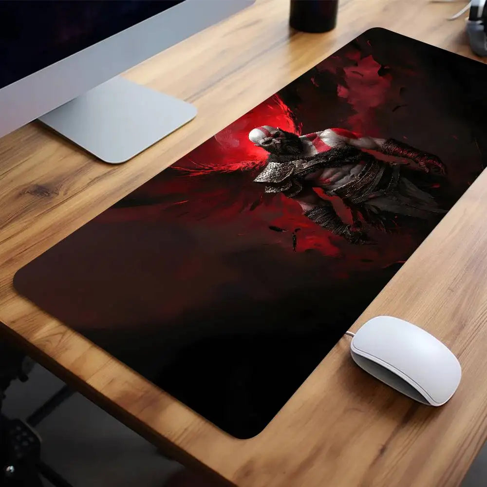 Game God Of War Kratos Mousepad Large Keyboard Desk Mat Gaming Mouse Pad LockEdge Non-slip Mat