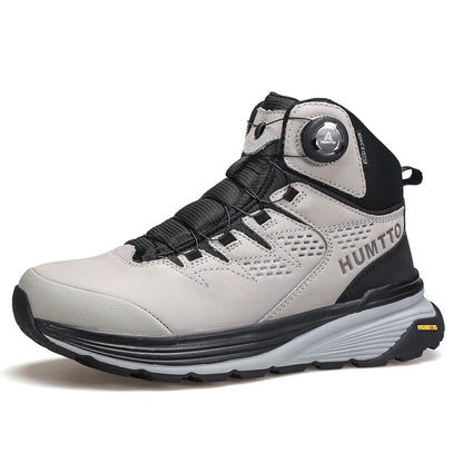 Zapatos de cuero HUMTTO para hombre, calzado deportivo de invierno para camping y actividades al aire libre, botas de trekking transpirables, zapatillas de senderismo antideslizantes para hombre