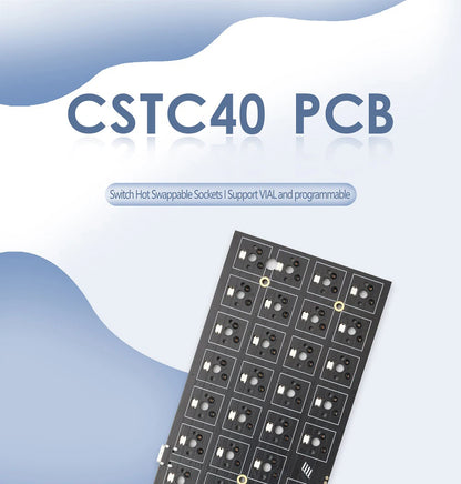 CSTC40 40 RGB 40% hot Swappable Mechanical Keyboard PCB Programmed VIA VIAL software Macro Firmware rgb switch type c planck
