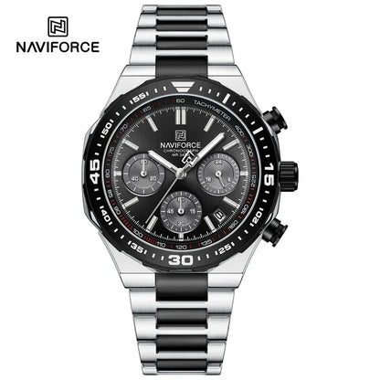 NAVIFORCE Men's Watches Quartz Fashion Business Classic Water Resistant Stainless Steel Strap WristWatch New Male Clock in 2024