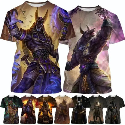 Grim Reaper Anubis T-shirts 3D-trykt oldegyptisk gud T-shirt Egyptens øje Farao Mode Harajuku kortærmet T-shirt