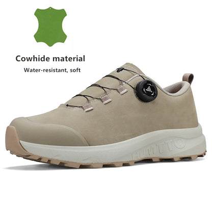 Zapatos de cuero HUMTTO para hombre, calzado deportivo de invierno para camping y actividades al aire libre, botas de trekking transpirables, zapatillas de senderismo antideslizantes para hombre