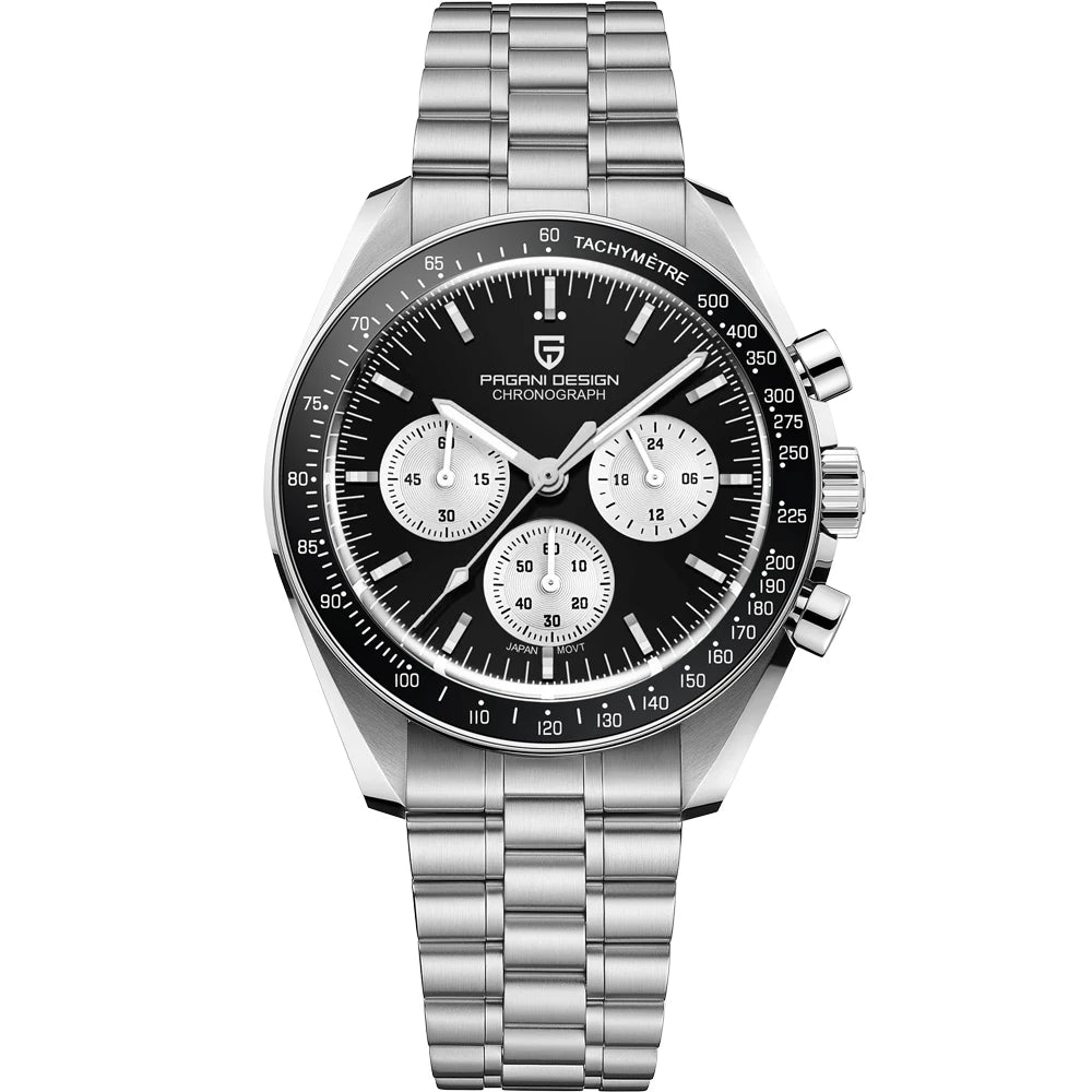 Hodinky PAGANI DESIGN Moon – luxusní quartzový chronograf pro muže, sportovní styl, safírové sklo s antireflexní úpravou, luminiscenční displej