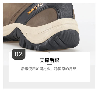HUMTTO Hiking Shoes Men's Waterproof Hunting Boots Tactical Desert Combat Ankle Trekking Boots Male Women Warm Leather Sneakers