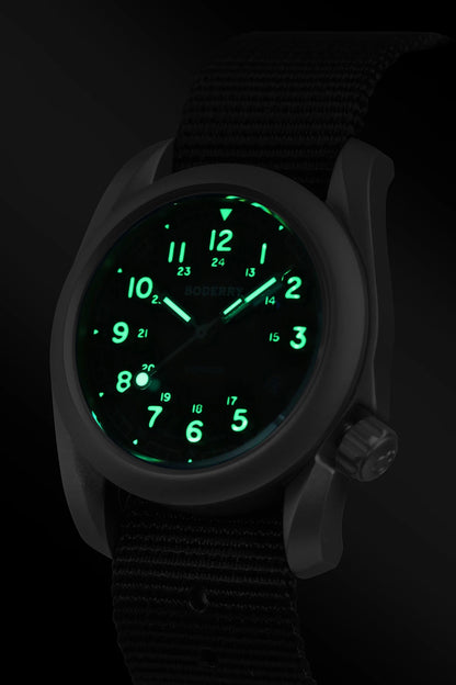 Relógio masculino Boderry Field Watches VOYAGER, caixa em bronze, mecânico automático, 100M impermeável, estilo militar, marca de topo