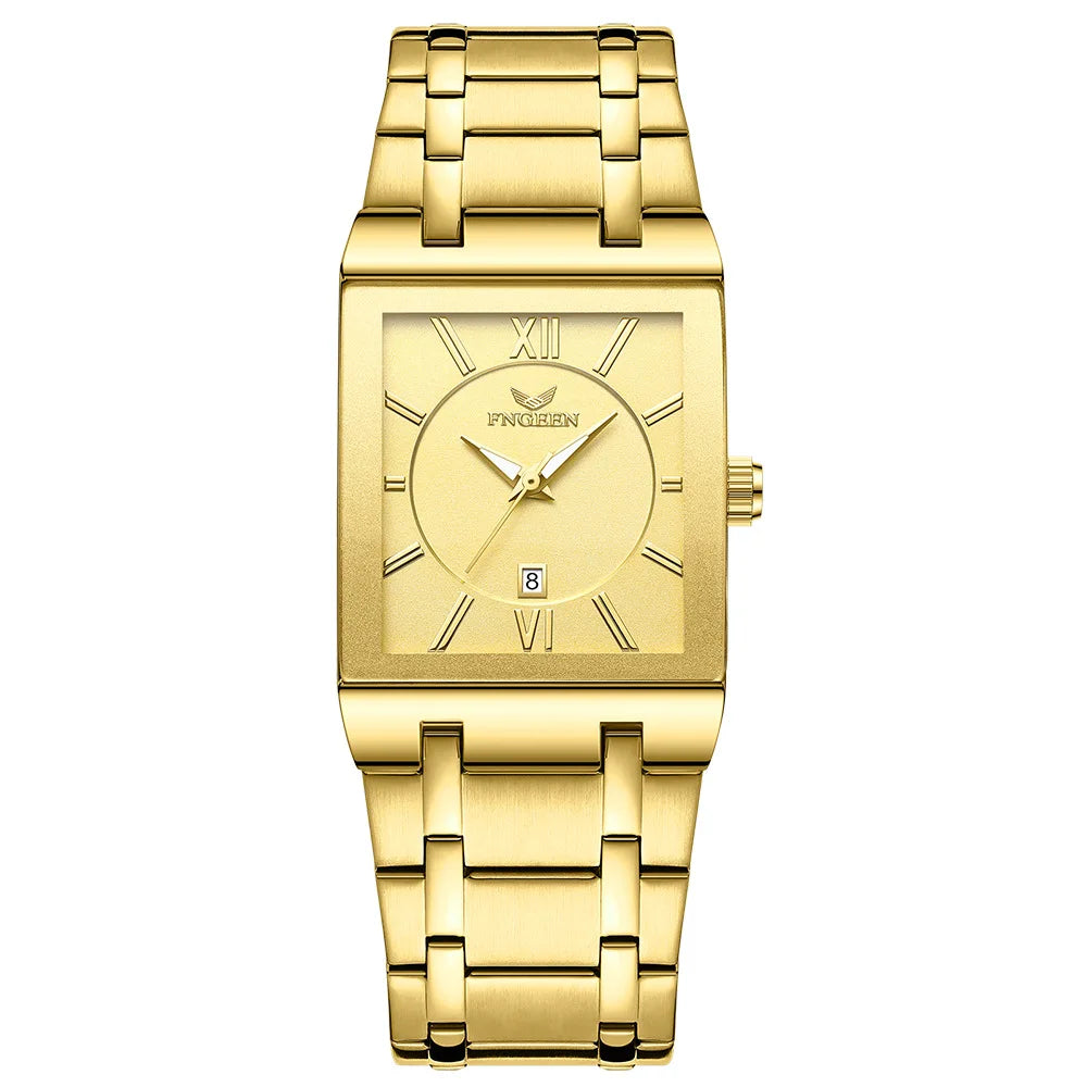 Reloj de pulsera de lujo BINBOND con mecanismo de cuarzo de alta precisión para hombre, luminiscente, resistente al agua, con fecha automática, fabricado en acero inoxidable duradero y de estilo informal.