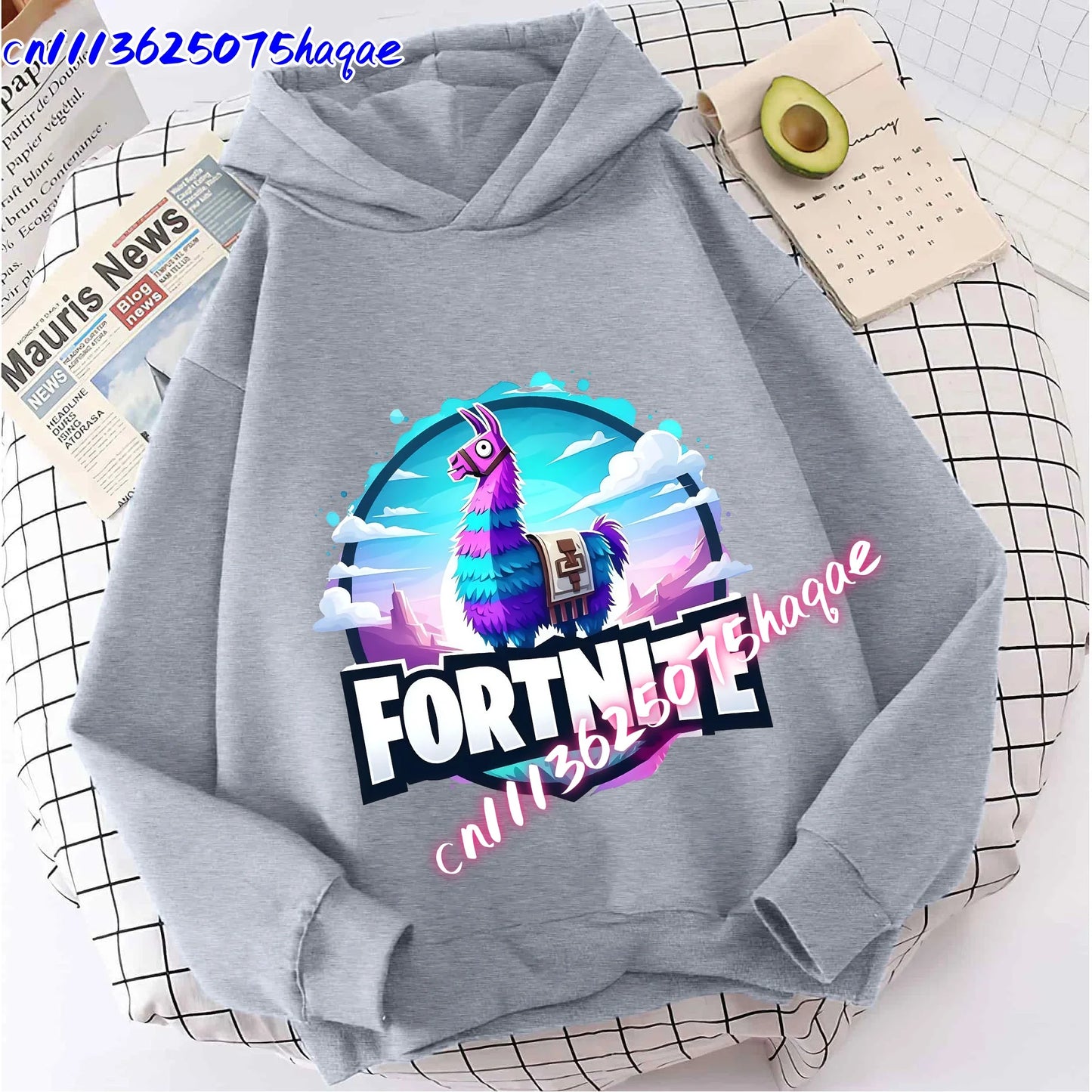 Sweatshirts Fortnite Novos para Criança, Hoodie com Estampado de Personagem de Jogo em Desenho Animado, Tops Casuais de Outono, Roupa de Inverno para Meninos Bebés