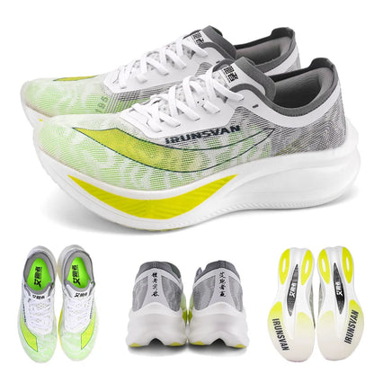 IRUNSVAN Sapatilhas de Corrida para Homem Respiráveis, Calçado Desportivo Leve para Maratona com Placa de Carbono, Sapatilhas Casuais Confortáveis para Treino Atlético