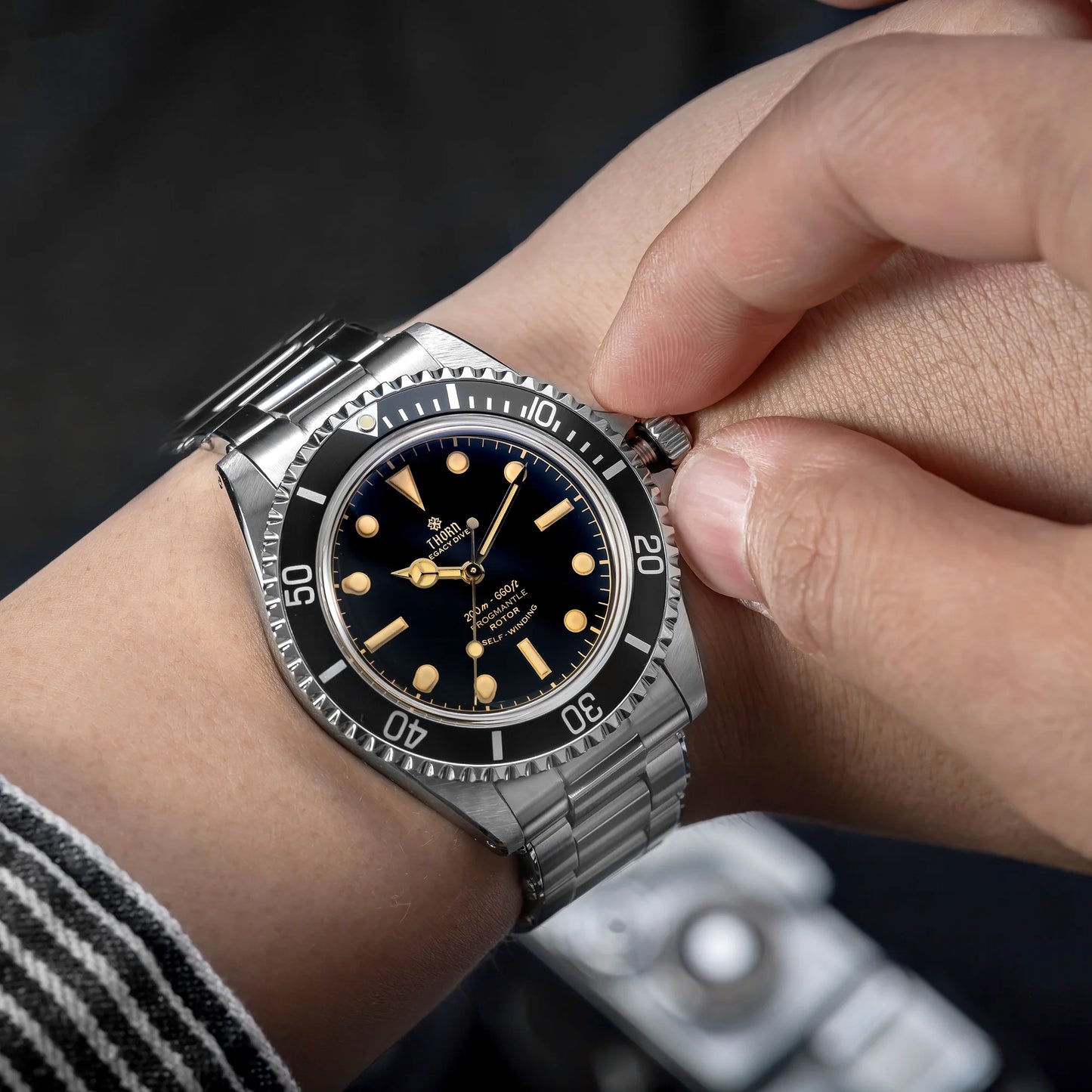 Thorn T023 V3 40mm Men Diving Watch PT5000 Automatic Movement Mechanical Vintage Watches 200m Water Resistance Sapphire