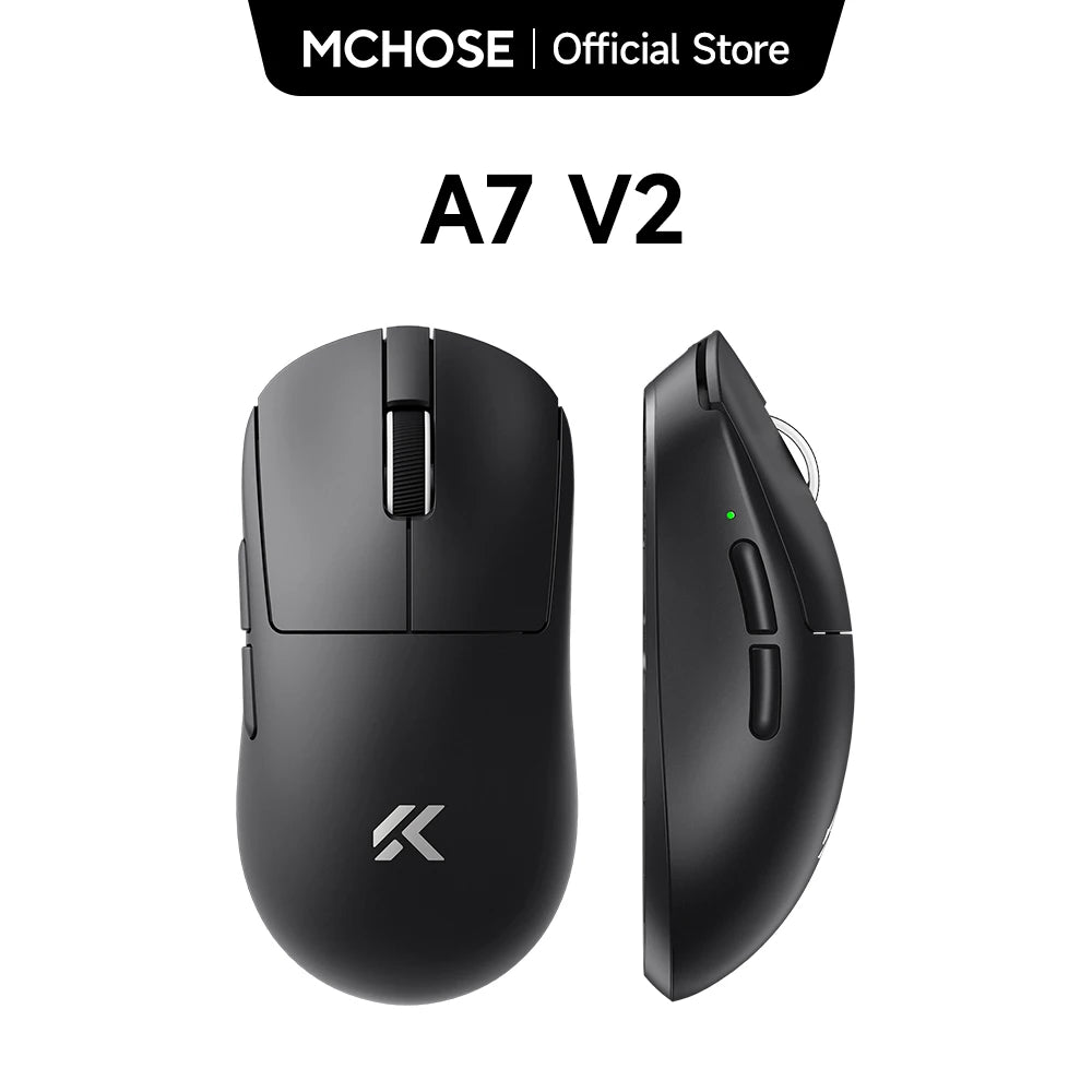 MCHOSE A7 V2 Rato Gaming Sem Fios Leve, Dupla Taxa de Polling de 8,000Hz, PAW3950 TI, Rato Gaming para Esports e Escritório