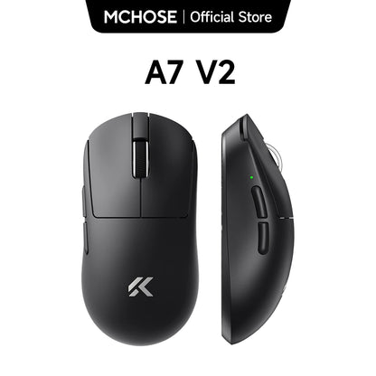 MCHOSE A7 V2 Rato Gaming Sem Fios Leve, Dupla Taxa de Polling de 8,000Hz, PAW3950 TI, Rato Gaming para Esports e Escritório