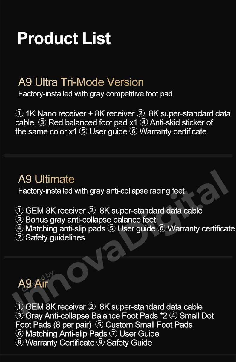 ATK Dragonfly A9 Ultimate vezeték nélküli gaming egér A9 Air PAW3950, ultrakönnyű ergonomikus e-sport gamer FPS egér CSGO-hoz A9 Ultra