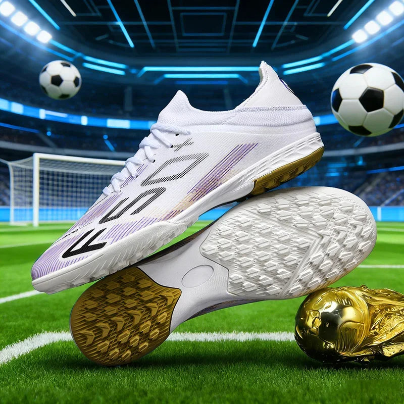 Nouvelles chaussures de football pour hommes, chaussures de futsal d'intérieur antidérapantes, crampons de match de haute qualité, chaussures de football, baskets, chaussures montantes pour terrain gazonné et extérieur
