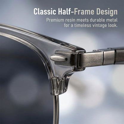 Polarized Sunglass Men Lenses Semi Rimless Vintage Retro Sunglasses Women Trendy Vacation Fashion Glasses Gafas De Sol Hombre