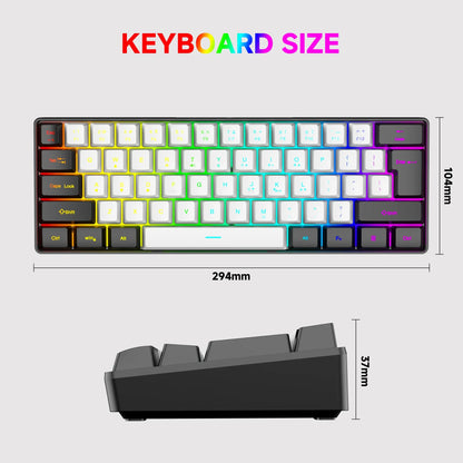 2026 New Best-Selling Portable Wired Mini-Mechanical Keyboard K61 Mini-Keyboard, Suitable For Playing Games, Compact And Convenient