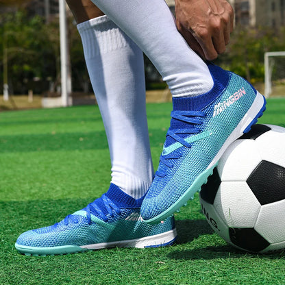 Botas de fútbol de césped profesionales para hombre, botines de fútbol con malla transpirable, zapatillas de fútbol juveniles antideslizantes, sneakers masculinas Society Chuteira