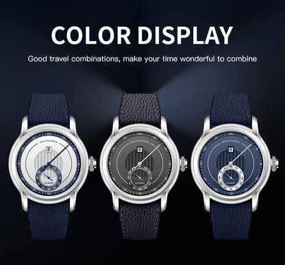 Novidade 2026 Relógio de Luxo Specht & Söhne Jump Hour Automático Mecânico para Homem, Cristal de Safira, Relógio de Pulso em Aço Inoxidável