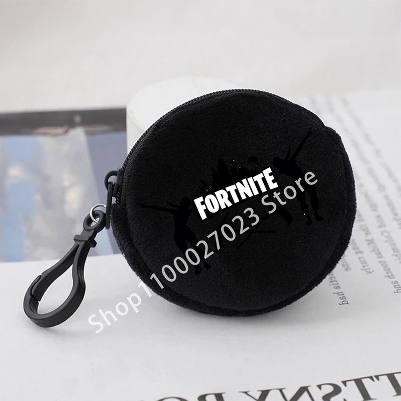 Fortnite Boys Girls Round Coin Purse Cute Fashion Cartoon Printing Large Capacity Cosmetic Bag Portable Handbag Birthday Gifts