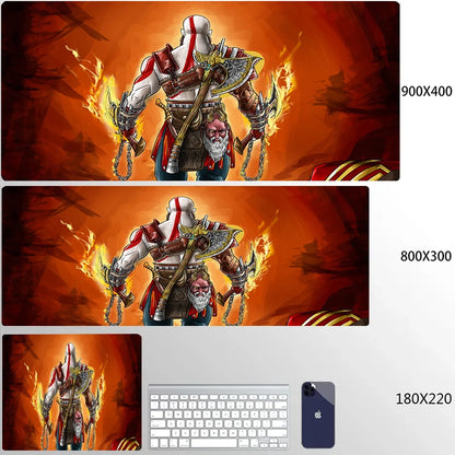 Gaming God of War Mouse Pad 80x30 Computer Accessories Mousepad Xxl Game Mats Deskmat Gamer Desk Mat Mause Anime Office Pc Pads