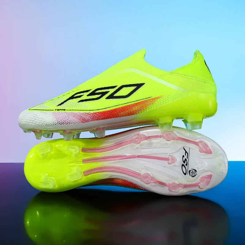 New Men's Football Boots, Non-Slip Outdoor Sneakers, Match Grass Cleats, High-Quality Soccer Shoes, Futsal, Hot-Selling High-Top Light Boots
