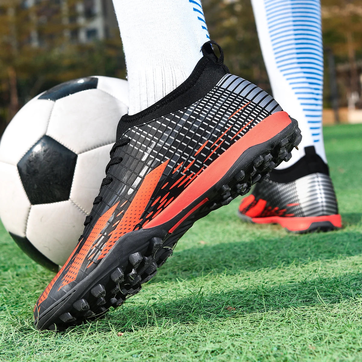 Novas chuteiras de futebol para homem, futsal e futebol indoor, botas desportivas para jogo e treino, criança, pitons TF para relva, proteção no tornozelo, bestseller, alta qualidade, leves