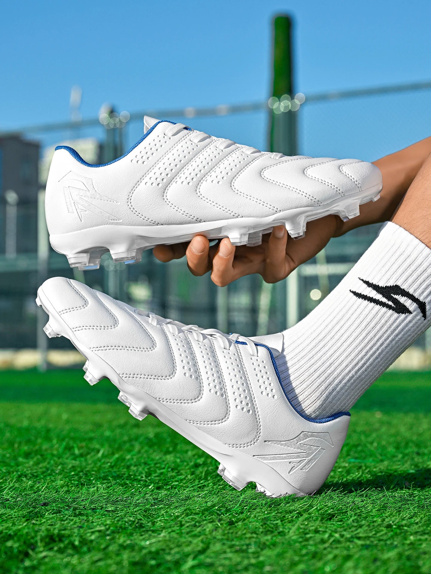Sport Field AG/FG Soccer Cleats, PU Fabric Sweat-Wicking Upper, TPU Wear-Resistant Sole, Sturdy Durable for Men Women Kids