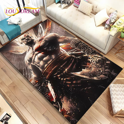 God of War Game Gamers Kratos  Area Rug,Carpet Rug for Living Room Bedroom Sofa Doormat Decoration, Kids Play Non-slip Floor Mat