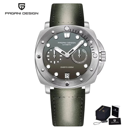 PAGANI DESIGN Men Mechanical Watch Luxury Sapphire Glass Luminous Automatic Watch 200M Waterproof Stainless Steel Watch For Men
